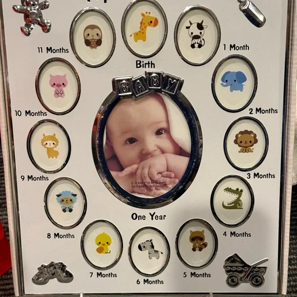 Baby's First Year Photo Frame - Silver - Picture 1 of 1